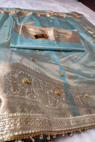 Banarasi Glass Tissue Ghungroo Work Saree | Trending Banarasi Saree