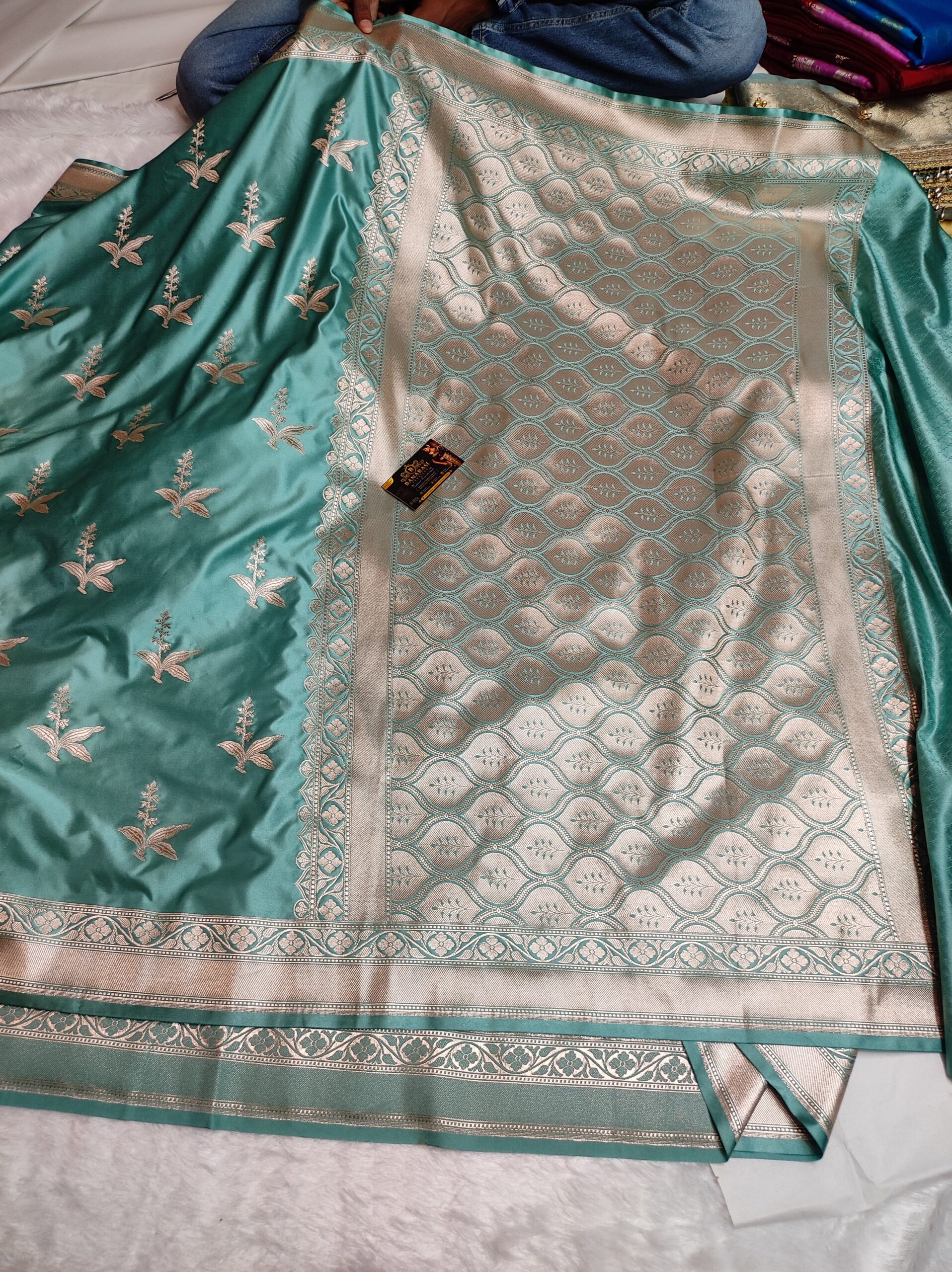 Banarasi Mashru Buta Saree with Rich Pallu & Plain Blouse