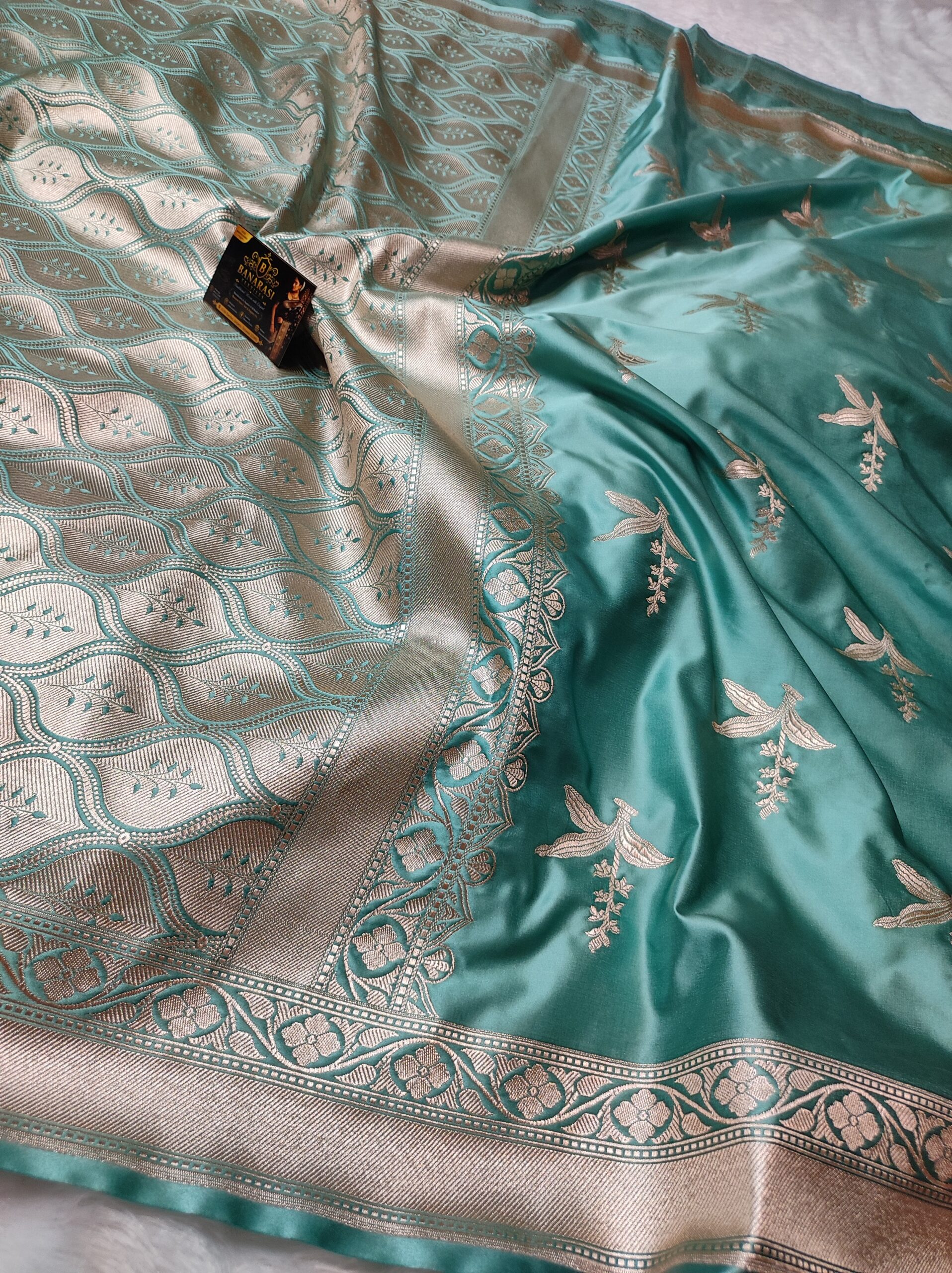 Banarasi Mashru Buta Saree with Rich Pallu & Plain Blouse