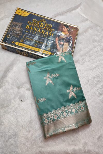 Banarasi Mashru Buta Saree with Rich Pallu & Plain Blouse