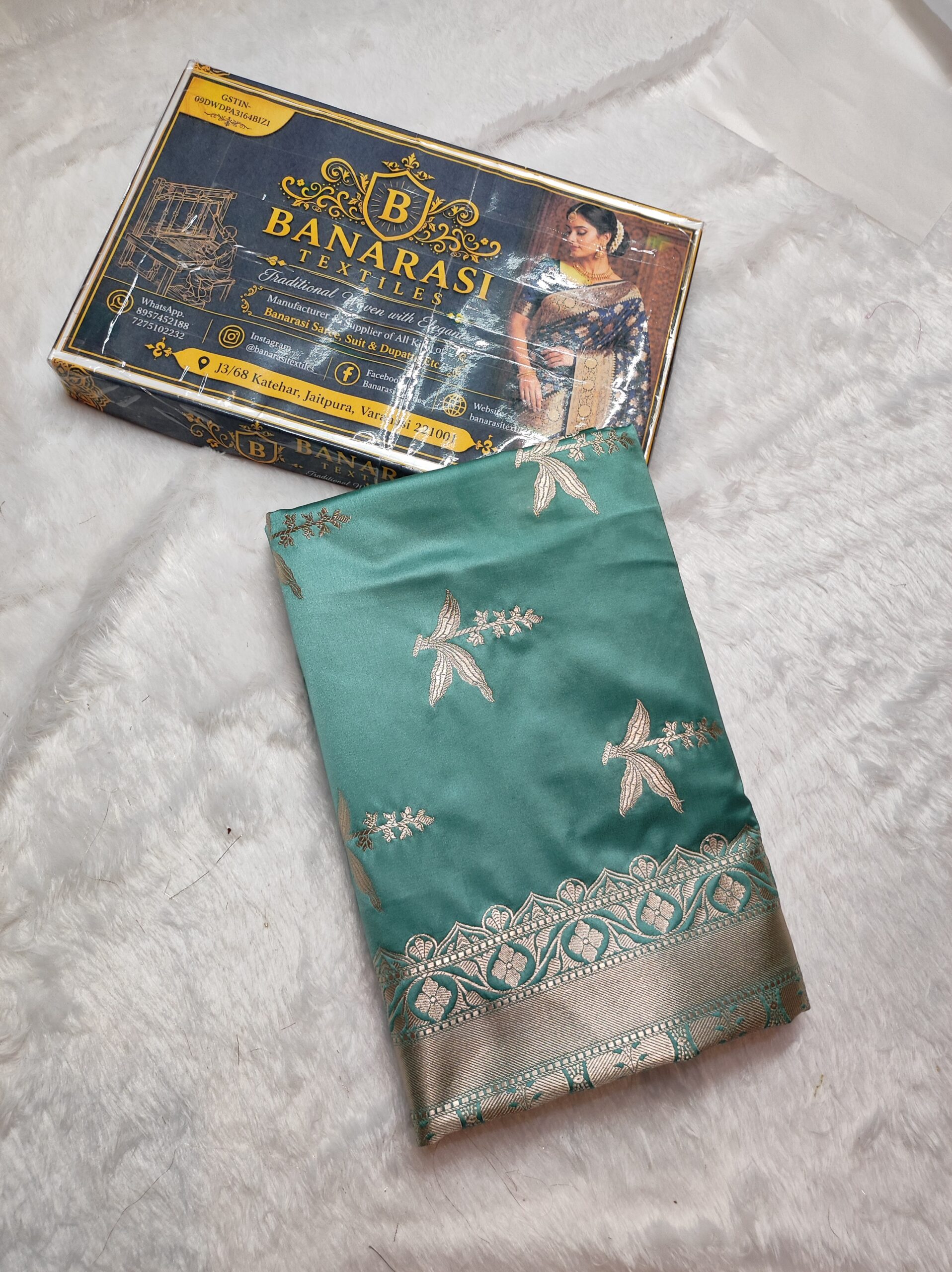 Banarasi Mashru Buta Saree with Rich Pallu & Plain Blouse